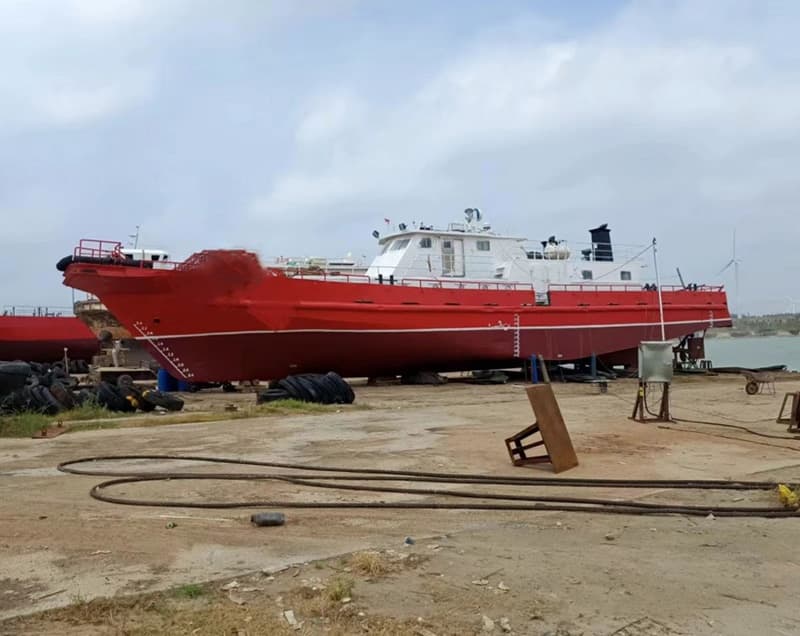 43m twin-engine crew/transport boat for charter, completed in 2022