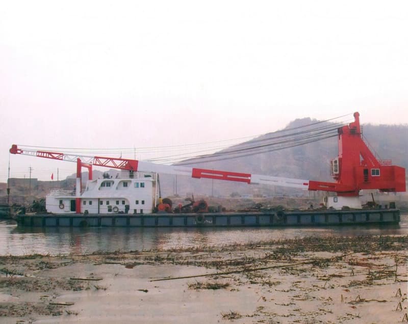 80-ton non-self-propelled crane vessel for sale, completed in 2000