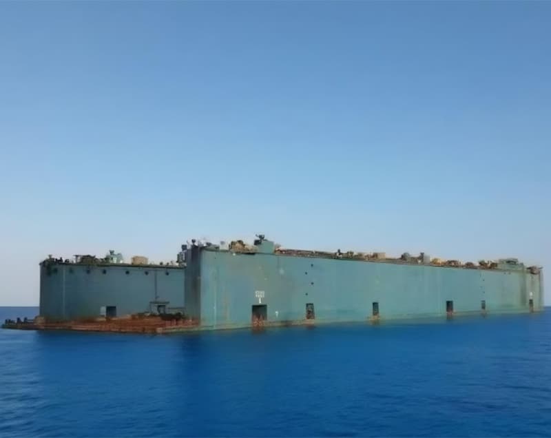 220m floating dock for sale with 30,000-ton lifting capacity, built in 2014